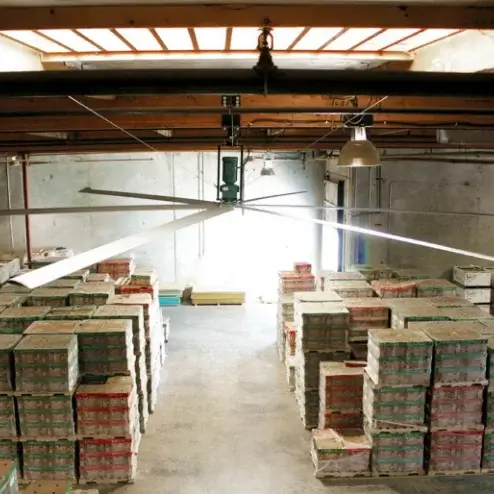Photo of HVLS fans available from Southern Dock Products
